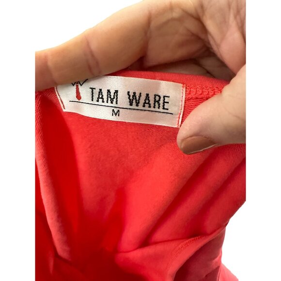 👗 2/$30 👗 Womens Sweatheart Neckline Midi Dress Medium Salmon Pink - Picture 2 of 5